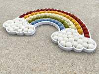 Muted Felt Ball Cloud Rainbow - Redheadnblue