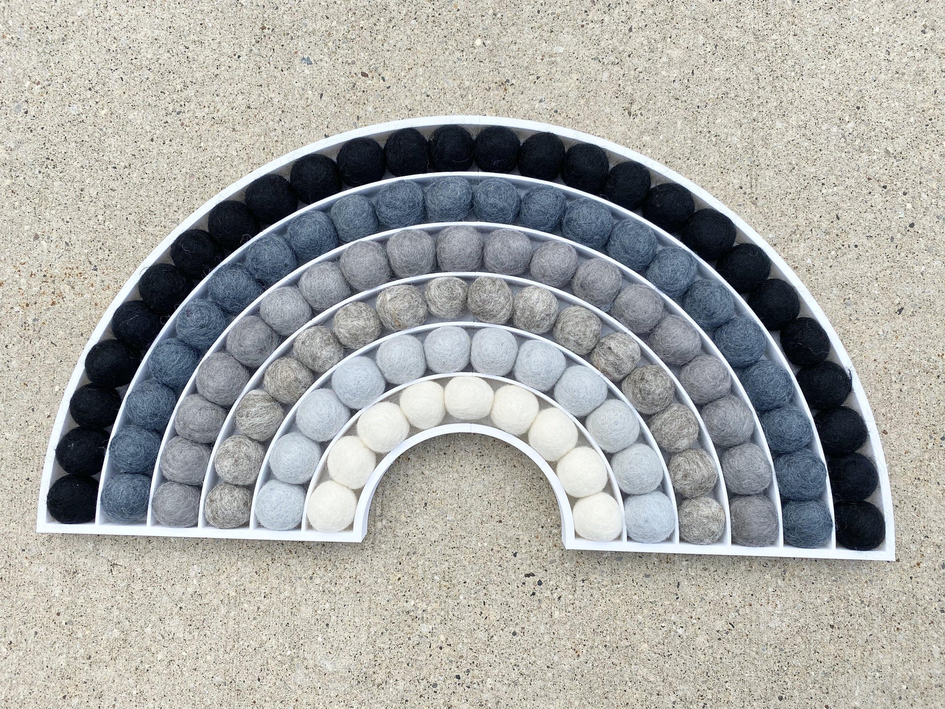 Shades of Gray Felt Ball Rainbow - Redheadnblue
