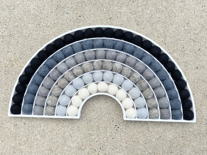 Shades of Gray Felt Ball Rainbow - Redheadnblue