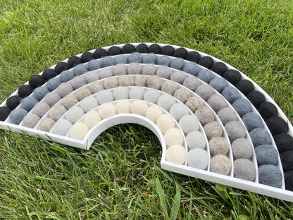 Shades of Gray Felt Ball Rainbow - Redheadnblue