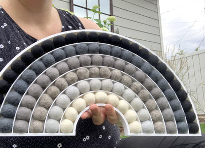 Shades of Gray Felt Ball Rainbow - Redheadnblue