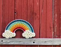 Reverse Felt Ball Cloud Rainbow - Redheadnblue