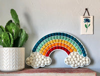 Reverse Felt Ball Cloud Rainbow - Redheadnblue