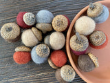 Autumn Wool Acorns - Redheadnblue
