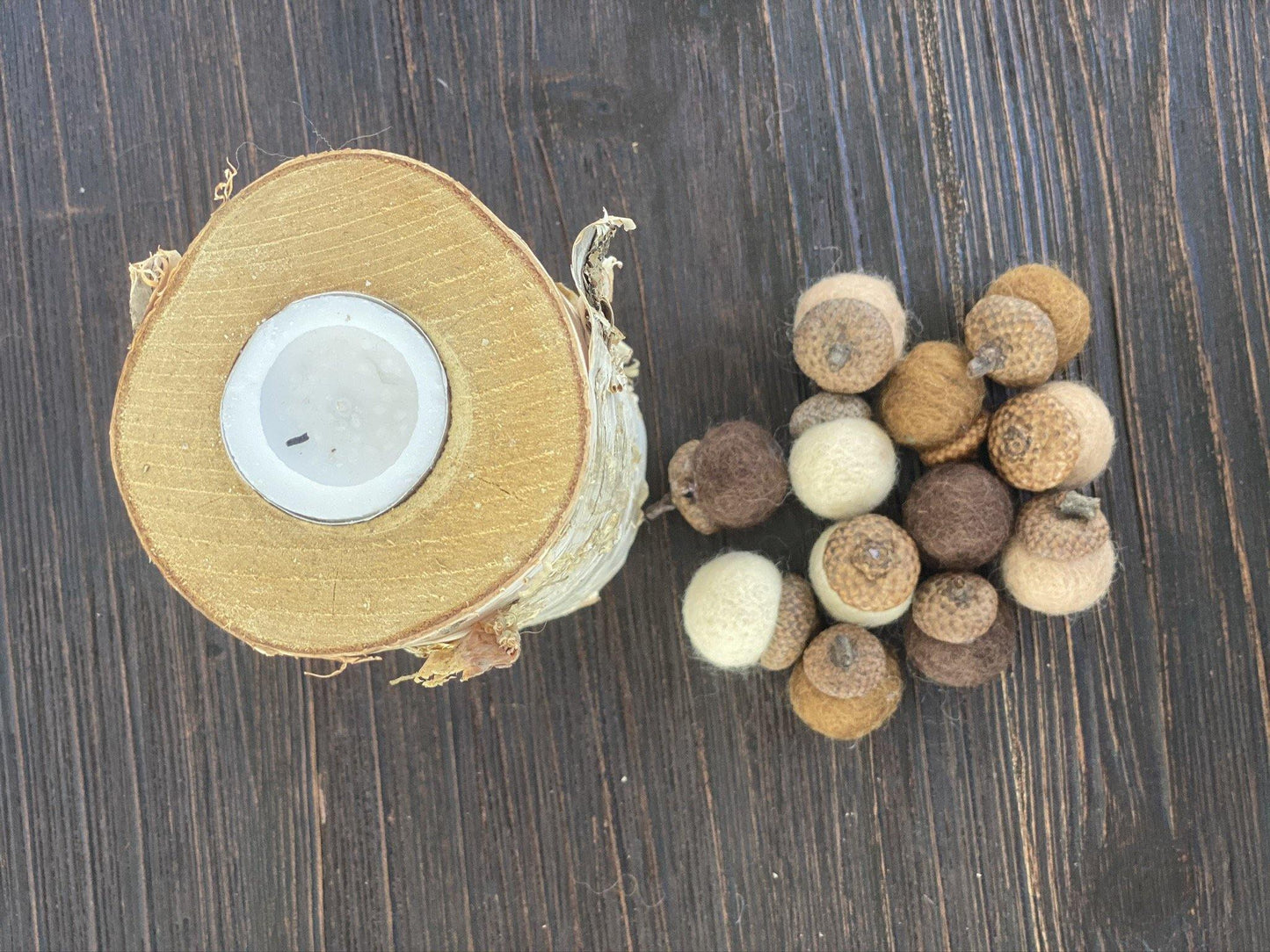 Shades of Brown Wool Acorns - Redheadnblue