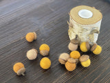 Shades of Gold Wool Acorns - Redheadnblue