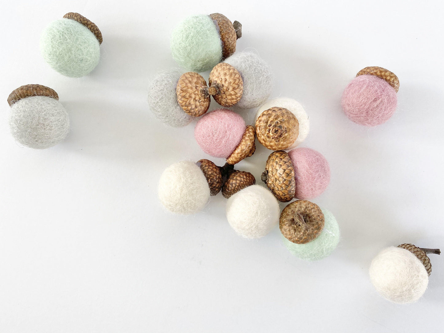 Pastel Wool Acorns - Redheadnblue