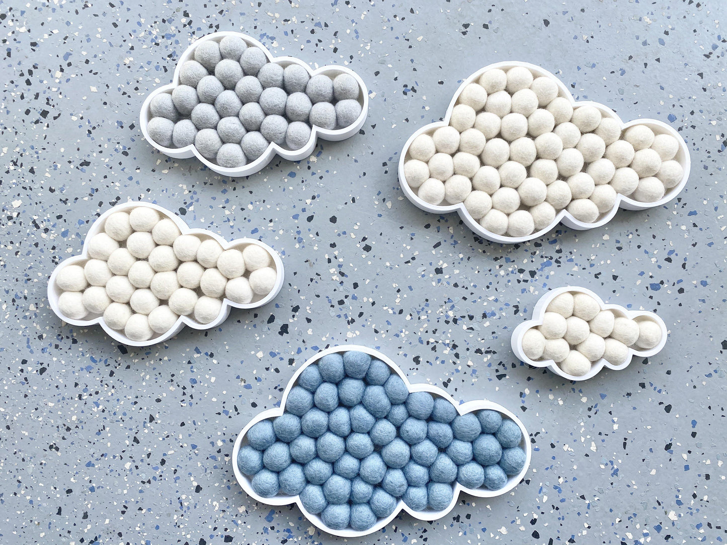 Felt Ball Clouds - Redheadnblue