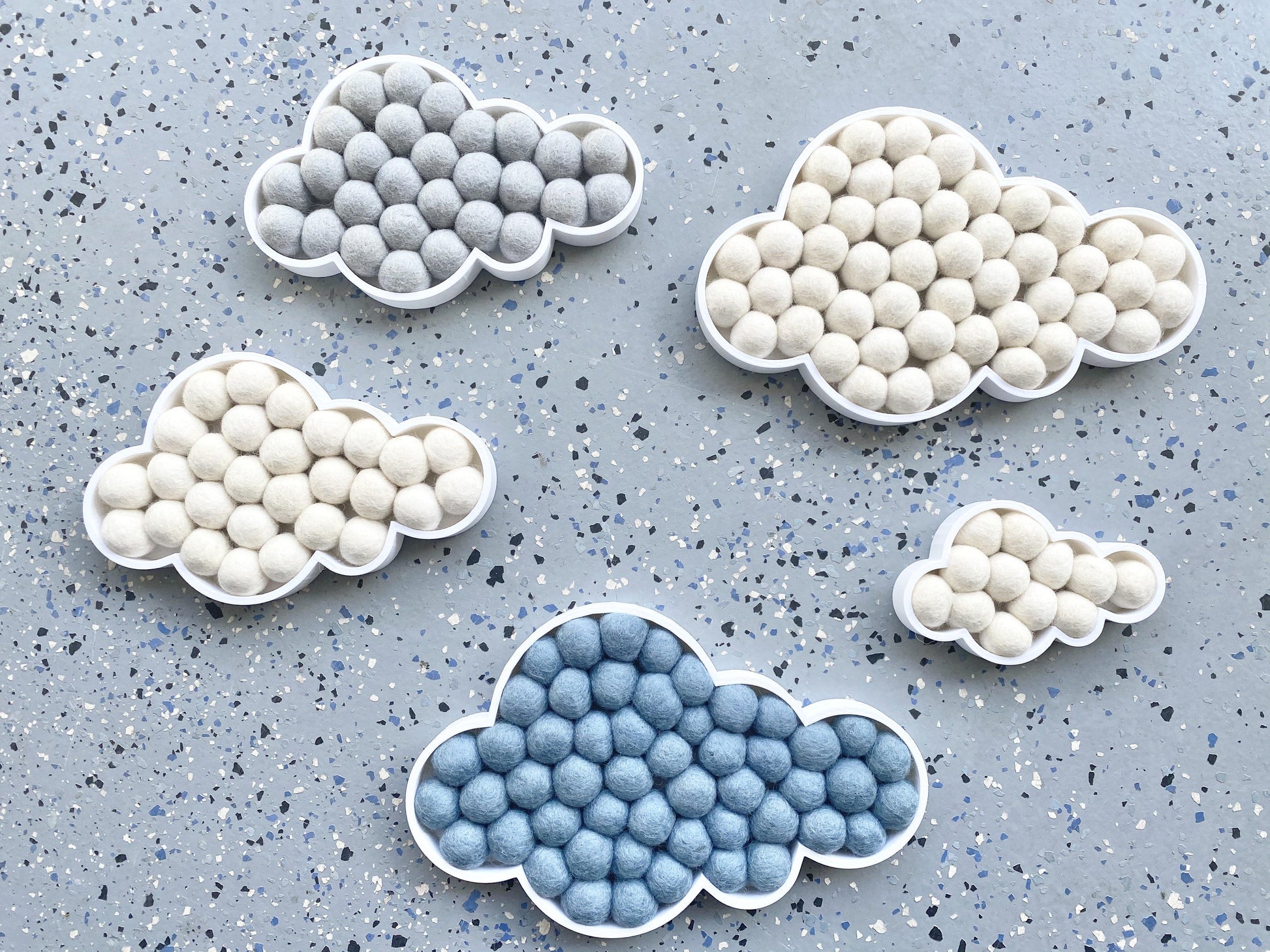 Felt Ball Clouds - Redheadnblue