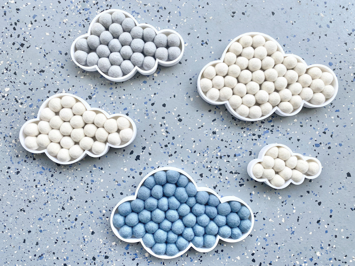 Felt Ball Clouds - Redheadnblue