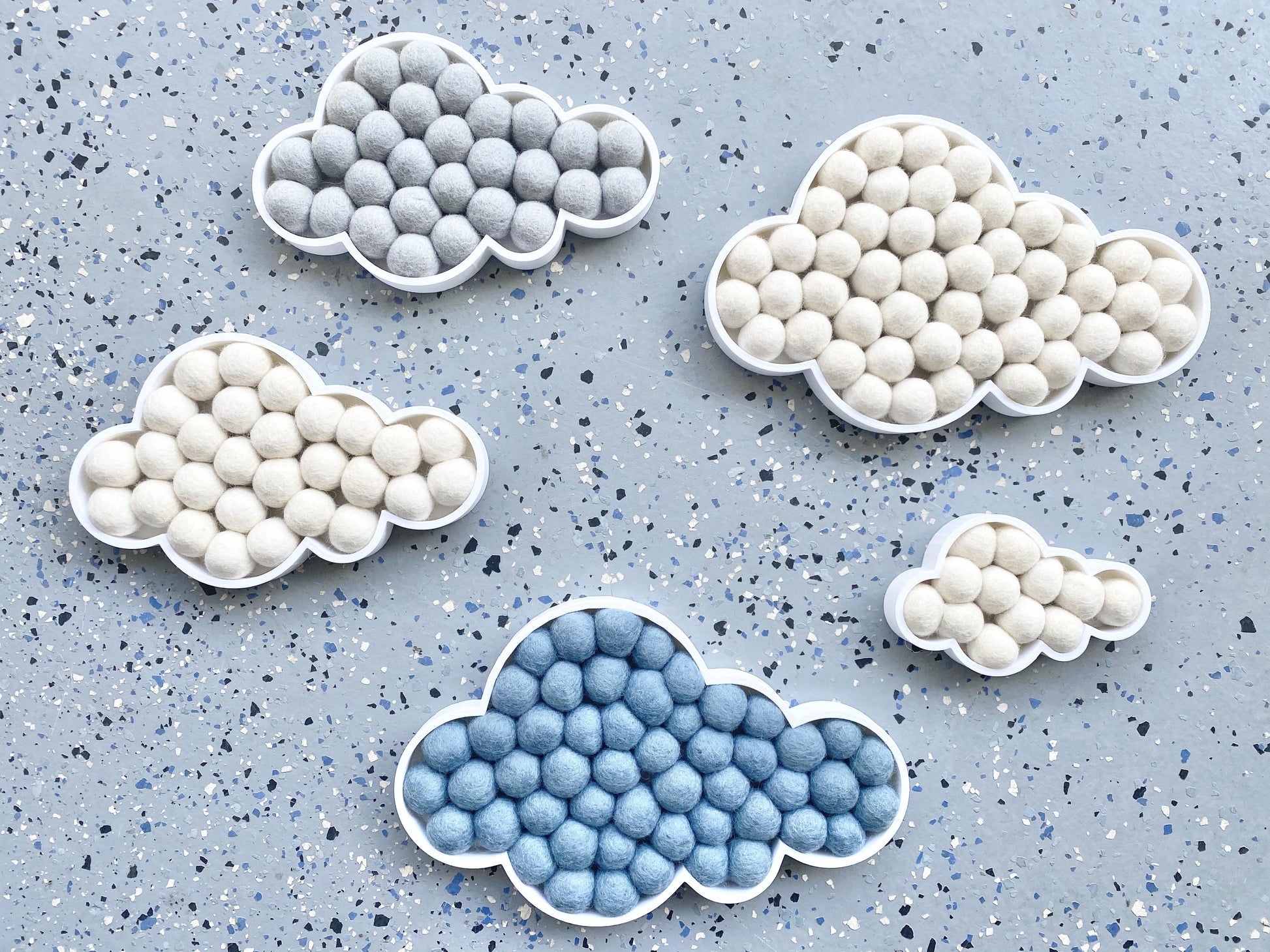 Felt Ball Clouds - Redheadnblue