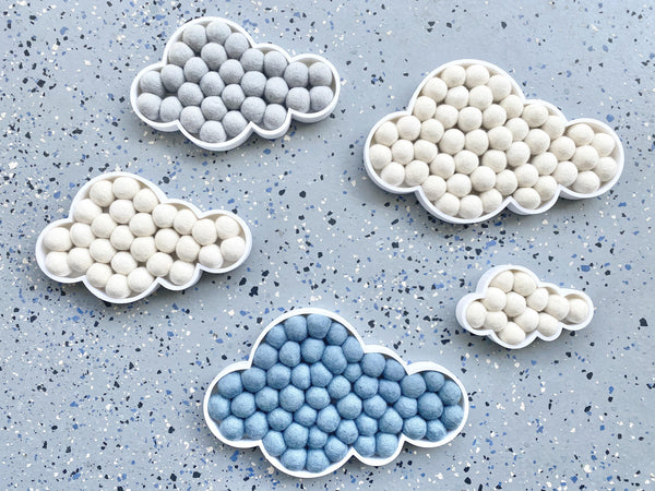 Felt Ball Clouds - Redheadnblue