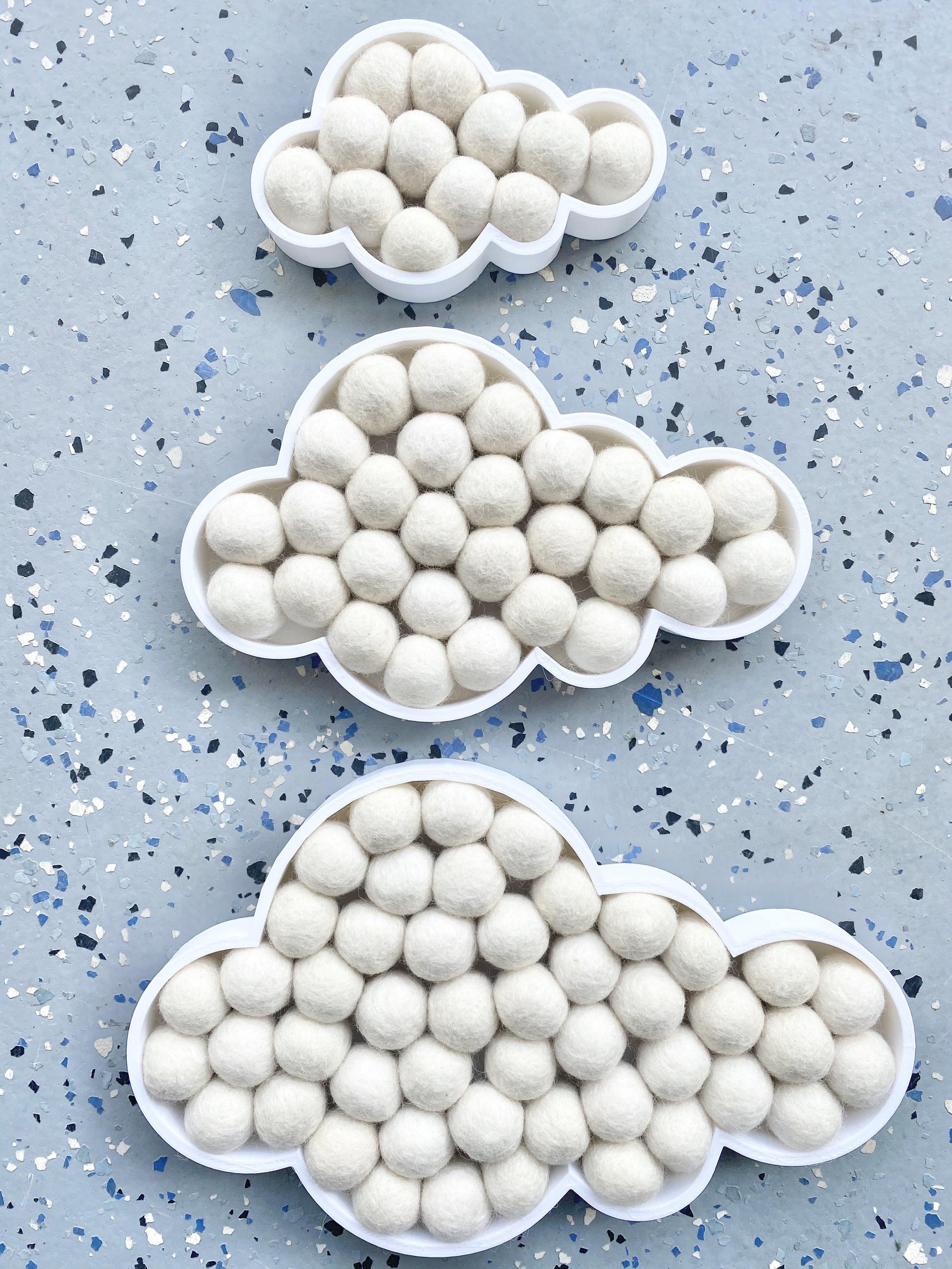 Felt Ball Clouds - Redheadnblue