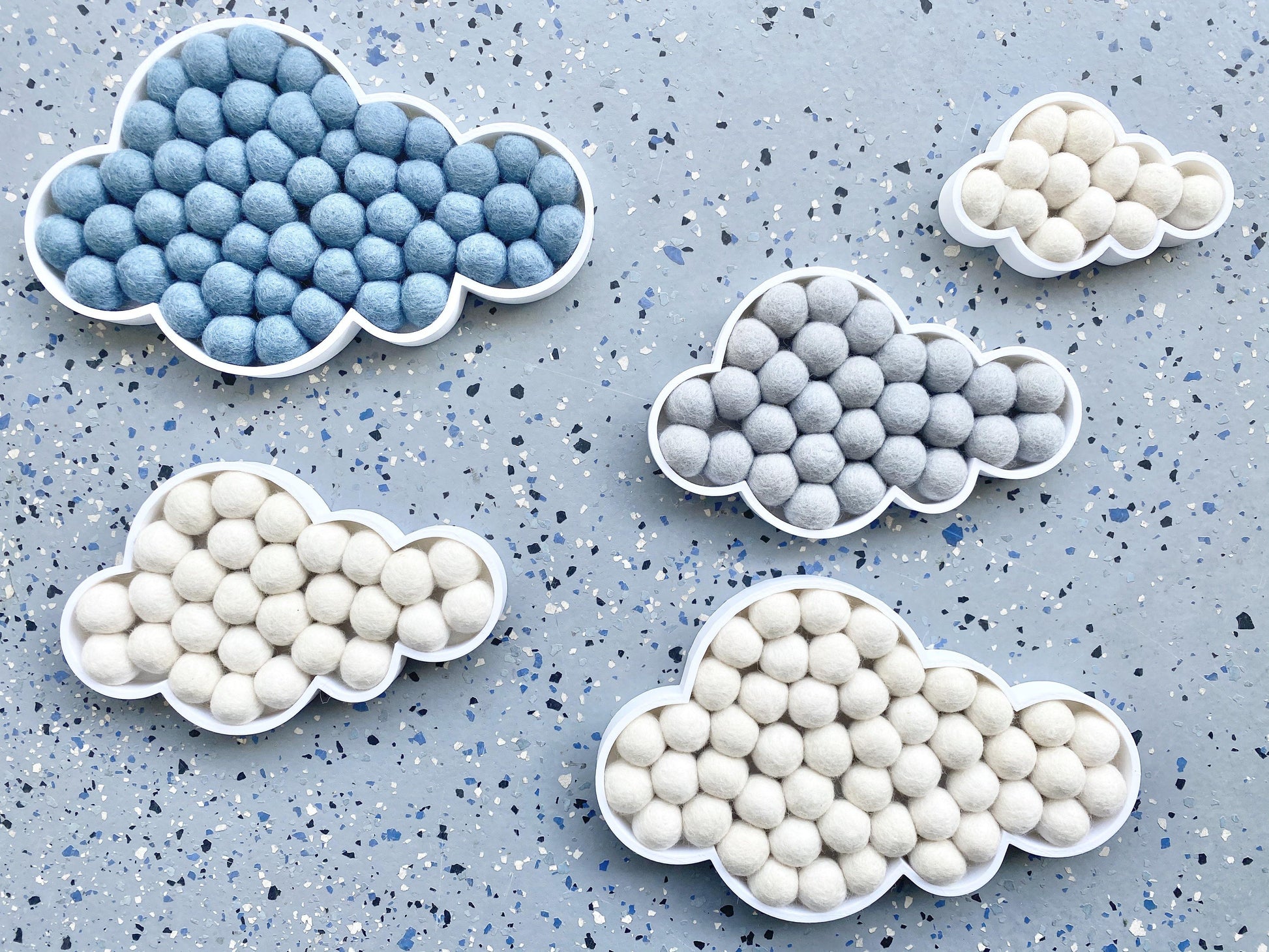 Felt Ball Clouds - Redheadnblue