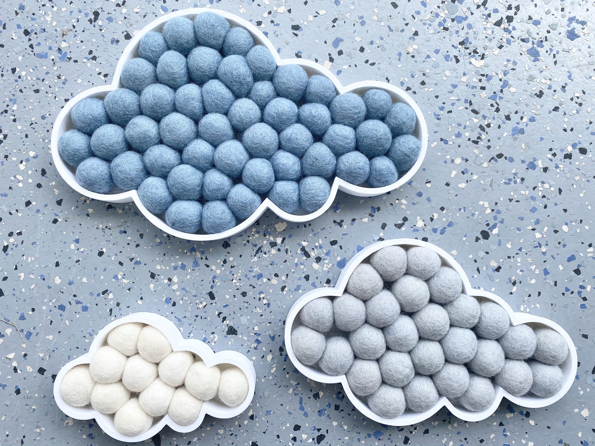 Felt Ball Clouds - Redheadnblue