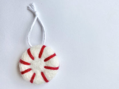 Peppermint Felted Ornaments - Redheadnblue