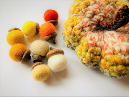 Oranges Wool Acorns - Redheadnblue