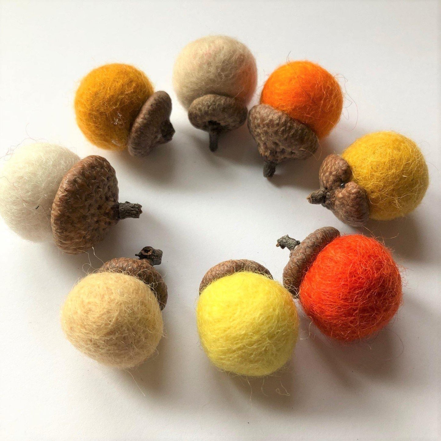 Oranges Wool Acorns - Redheadnblue