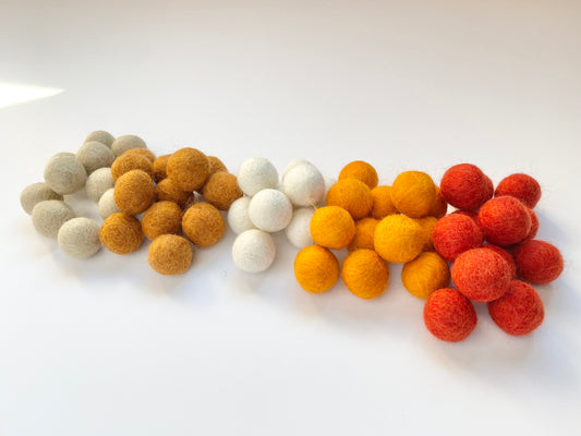 Autumn Harvest - 2.5 cm Felt Balls