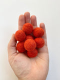 Terracotta Red - 2.5 cm Felt Pom Pom Balls