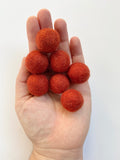 Rust Red - 2.5 cm Felt Pom Pom Balls