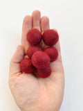 Cranberry Red - 2.5 cm Felt Pom Pom Balls