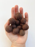 Dark Chocolate - 2.5 cm Felt Pom Pom Balls