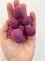 Mulberry - 2.5 cm Felt Pom Pom Balls