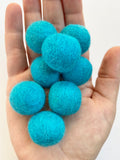 Aqua Blue - 2.5 cm Felt Pom Pom Balls