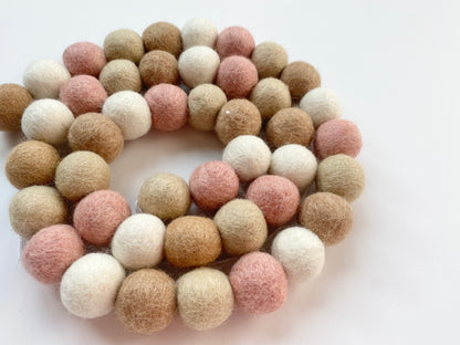 Blush + Neutrals Felt Ball Garland