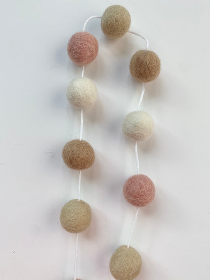 Blush + Neutrals Felt Ball Garland