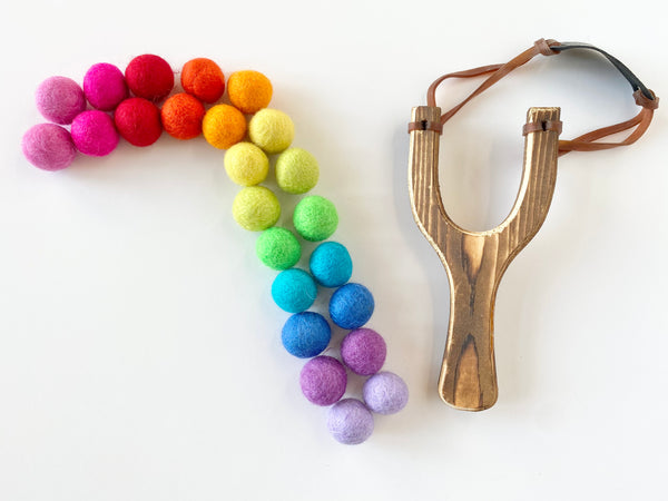 Slingshot & Felt Ball Set