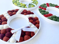 Shades of Red Felt Ball Wreath - Redheadnblue