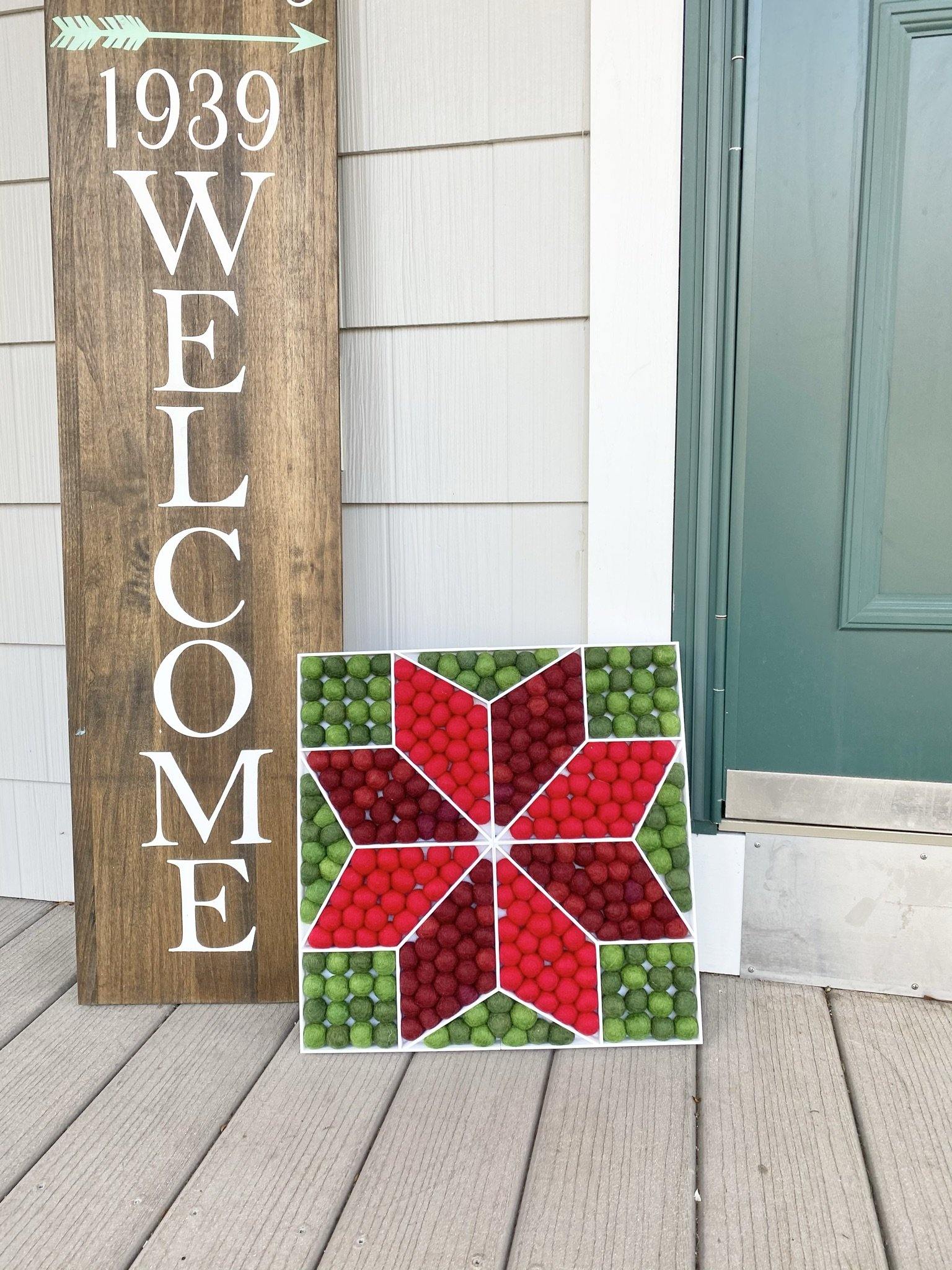 Poinsettia Wall Hanging or Shelf Sitter - Wool Jamboree