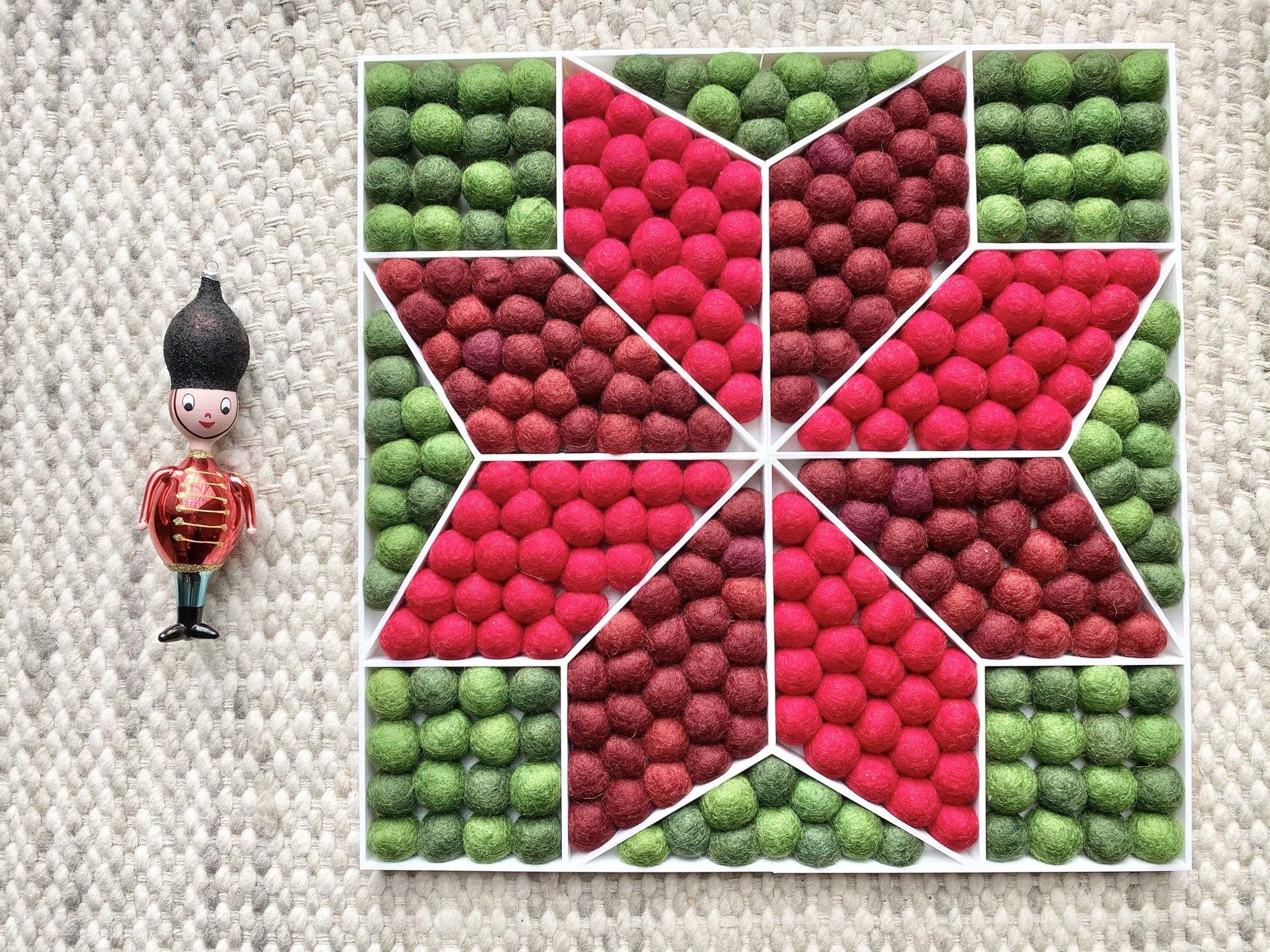 Poinsettia Wall Hanging or Shelf Sitter - Wool Jamboree