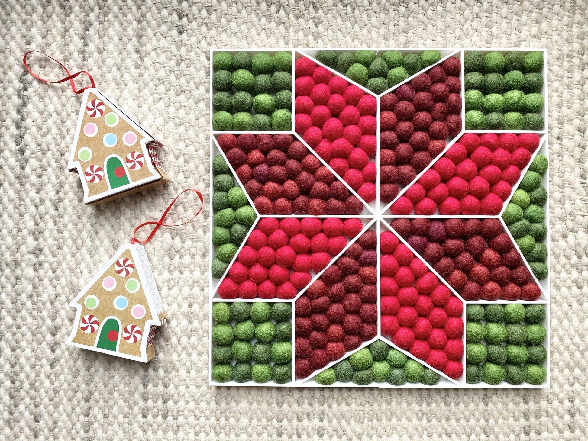 Poinsettia Wall Hanging or Shelf Sitter - Wool Jamboree