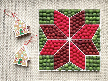 Poinsettia Wall Hanging or Shelf Sitter - Wool Jamboree