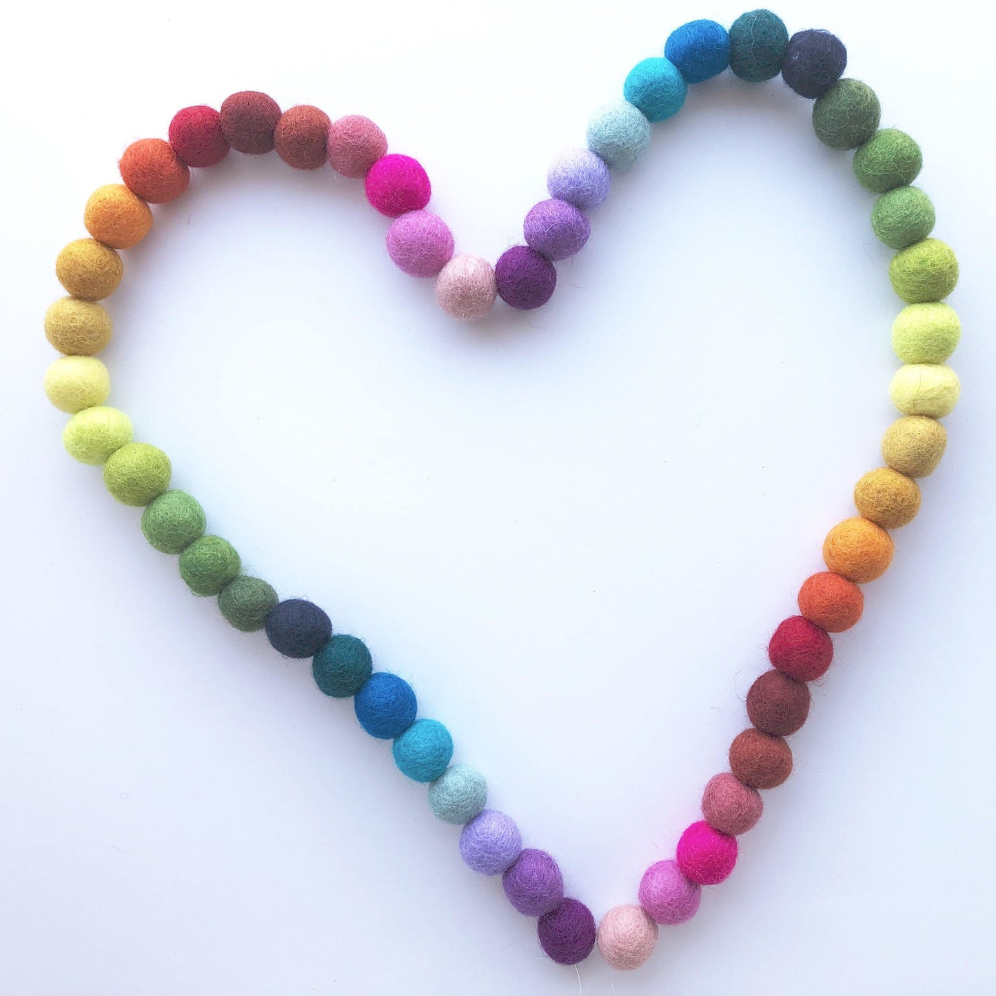 Rainbow Ombre Felt Ball Garland - Redheadnblue