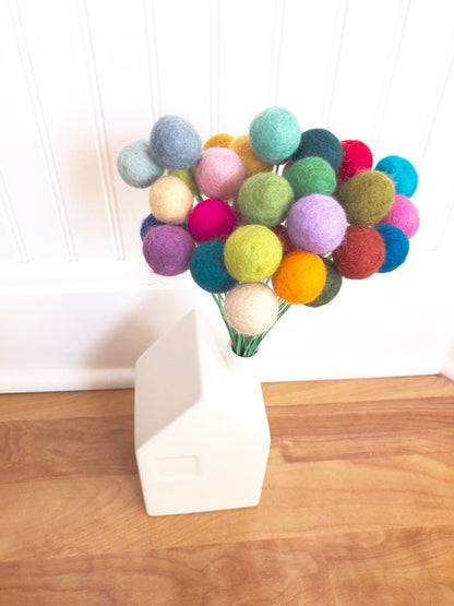 Random Rainbow Felt Ball Bouquet