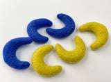 Wool Felted Moons 4 or 8 cm