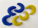 Wool Felted Moons 4 or 8 cm