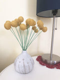 Faux Craspedia Felt Ball Bouquet - Redheadnblue