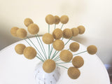 Faux Craspedia Felt Ball Bouquet - Redheadnblue