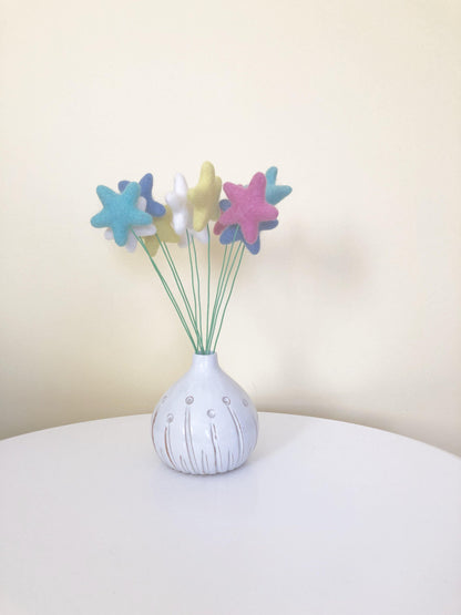 Felted Star Bouquet - Redheadnblue
