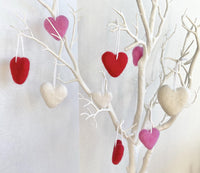 Felt Heart Ornaments - Redheadnblue