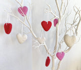 Felt Heart Ornaments - Redheadnblue