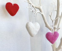 Felt Heart Ornaments - Redheadnblue