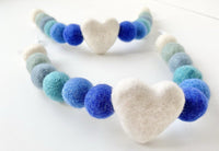 Blue Ombre Heart Curtain Ties - Redheadnblue