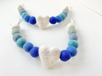 Blue Ombre Heart Curtain Ties - Redheadnblue