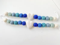 Blue Ombre Heart Curtain Ties - Redheadnblue
